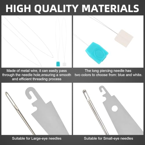 10Pcs Long Punch Needle Threader,Embroidery Needle Threader for Needles