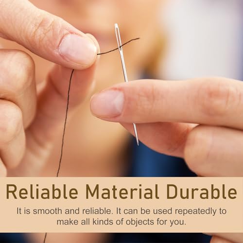 RITDVNI 50 Pcs Sewing Needles Large Eye Hand Sewing, 5 Sizes Embroidery Needles, Hand Sewing Needles, Stainless Steel Yarn Needle, Self Threading Needles for Hand Sewing
