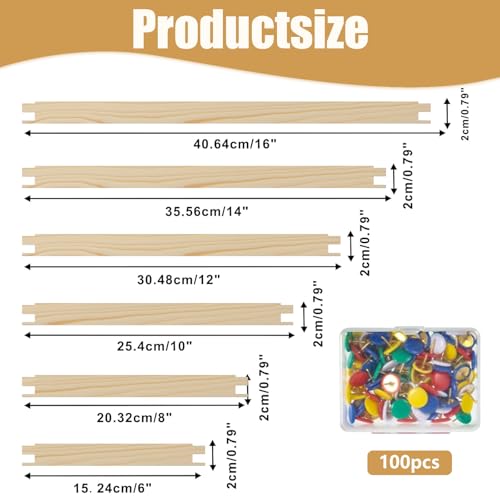 24 PCS Stretcher Bars Set for Needlework, 6 Sizes