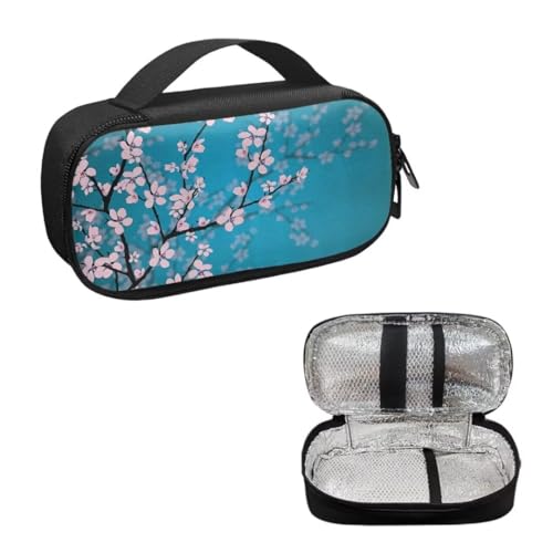 Cherry Blossom Insulin Cooler Travel Case, Diabetic Medicine Carrying Bag Large Capacity Insulated Organizer Medication Cooler Bag for Insulin Pens and Diabetes - color: Cherry Blossom