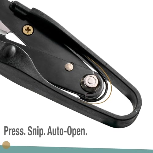 Beaditive Premium Thread Snips - Thread, Yarn, Embroidery Snipper for Sewing, Quilting, Knitting, Jewelry Making - High-Carbon Steel Blades with Protective Cap and Lanyard - color: Black