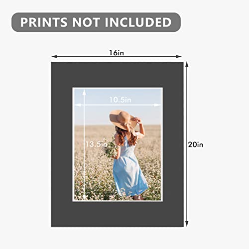 Somime 10 Pack Black Acid Free Precut Picture Mats 16x20 for 11x14 Photos - size: black 10pc precut 16x20