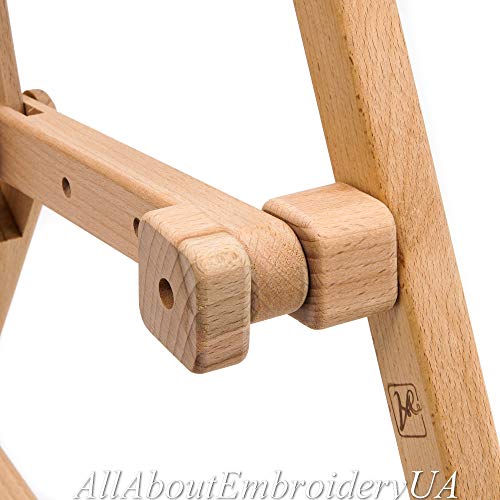 Embroidery Adjustable Lap Table Stand Hands Free Needlepoint Wooden Cross Stitch Scroll Frame Tapestry Holder Bed Table Stand Craft Tool (11.8" x 15.7") - size: 11.8" x 15.7"