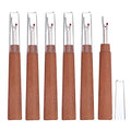 BEADNOVA Seam Ripper 6pcs Wooden Style Plastic Thread Cutter Stitch Remover Large Thread Remover Stitch Eraser Tag Ripper for Clothes Crafting Embroidery