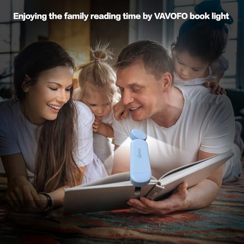 VAVOFO USB Rechargeable Book Light, Bookmark Clip on LED Reading Light - color: Light Blue