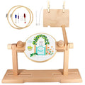 SolidGnik Embroidery Stand, Adjustable Embroidery Hoop Holder, Cross Stitch Stand with Embroidery Kit and 3PCS Embroidery Hoops