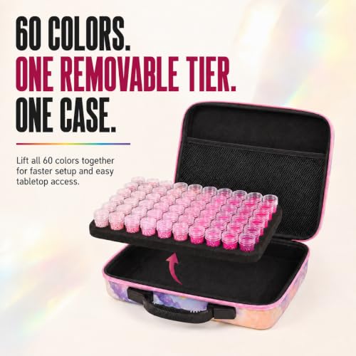 MERATIA Diamond Art Storage Organizer, 60 Jars with Accessories - color: Starlit Mist-60 Slots