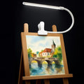 White LED Easel Lamp Clip-On Art Light for Artists - 3 Colour Modes, 10-Level Dimmable Eye-Care Desk Lamp, Flexible 360° Gooseneck, USB Powered for Painting, Drawing, Headboards, Drafting Tables - color: White