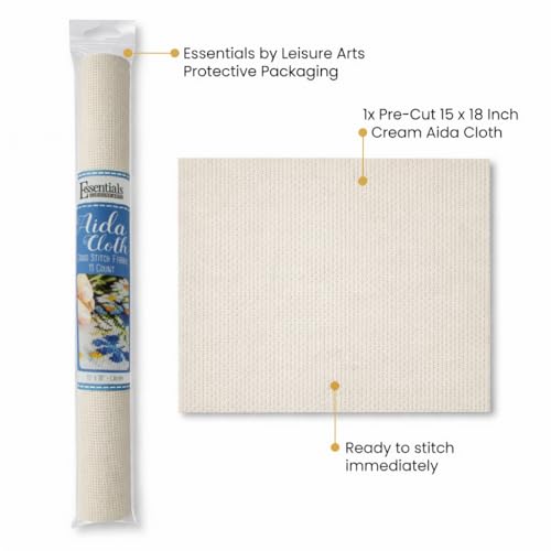 11 Count Aida Cloth Cross Stitch Fabric 15X18 Cream Embroidery Supplies