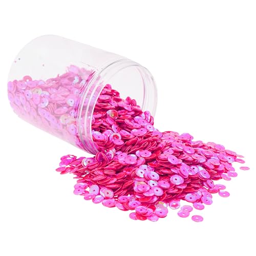 Mandala Crafts 6mm Cup Round Hot Pink Sequins for Sewing Embroidery - color: Hot Pink, size: 6mm Cup Sequins