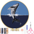 TINDTOP Embroidery Kit for Beginners Adult, Whale Embroidery Practice Kit - color: Whale