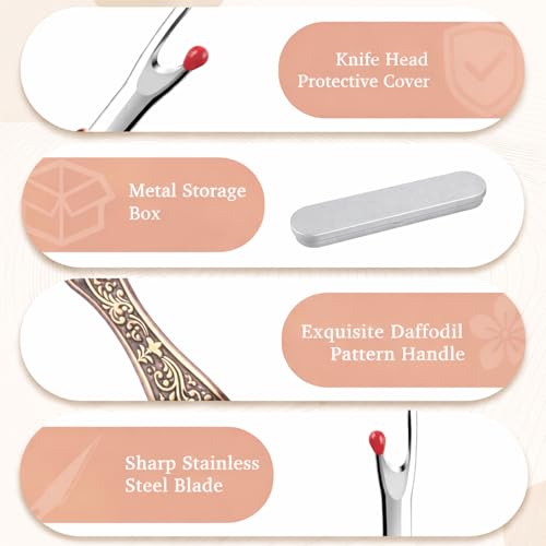 2Pcs Vintage Seam Rippers, Metal Stitch Remover Set, European Carved Handle Stitch Ripper, Sharp Durable Handy Crafting Removing Threads Tools for Needlework, Leatherwork (Red Copper AB) - color: Red Copper AB