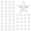 PAGOW 60 Pcs Star Iron on Patch, 1 Inch Sew on Star Embroidered Patches - color: 60 White
