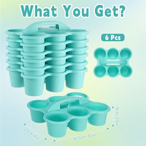 gisgfim 6 Pack Classroom Caddy Organizer with Handle, 6 Compartments, Blue - color: Blue