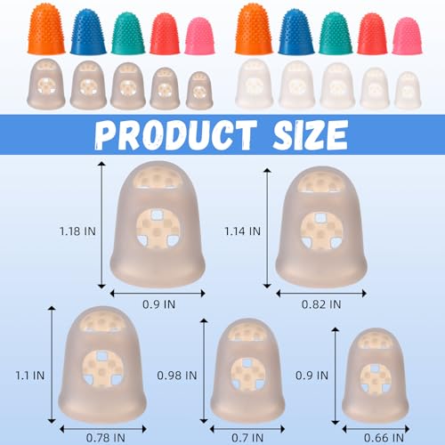 Zonon 20 Pcs Rubber Thimble Finger Protector,Classic Colors - color: Classic Colors