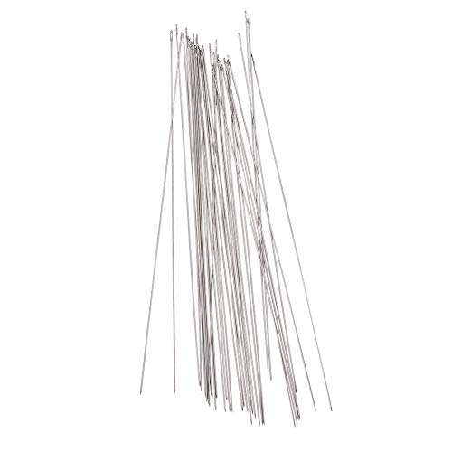 Craftdady Steel 50Pcs Steel Beading Needles 5.9 Inch Long Straight Thin Beading Embroidery Needles for Sewing Easy Threading Jewelry Making - size: 0.8mm thick, 150mm long