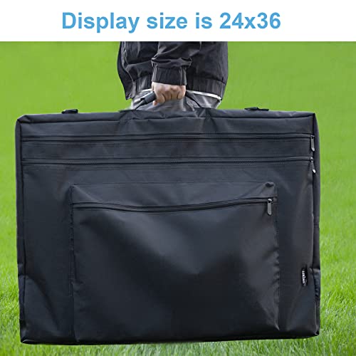 JJRING 24x36 Art Portfolio Tote Bag With Shoulder Strap, Black - size: 24''*36''