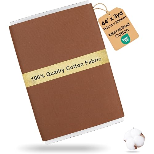Craftido-19 Options-100% Cotton Fabric by The Yard in Solid Color 44”Wide by 3yd (9 ft) -Medium Weight 5.2 oz-Soft Cotton for Quilting, Sewing, Crafts, Binding, Backing and Lining - Brown - color: Brown