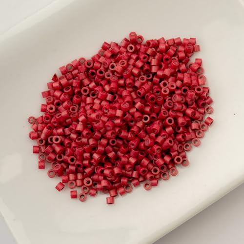 John Bead 25g Cylin Beads Opaque Red Matte 11/0 Glass Cylindrical Seed Beads for Jewelry Bracelets Necklaces Earrings Making Embroidery - color: Opaque Red Matte