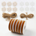 IDONGCAI Velvet Ribbon Craft Kit, Burnt Orange Ribbon, Rustic Twine & Lace - color: Brown