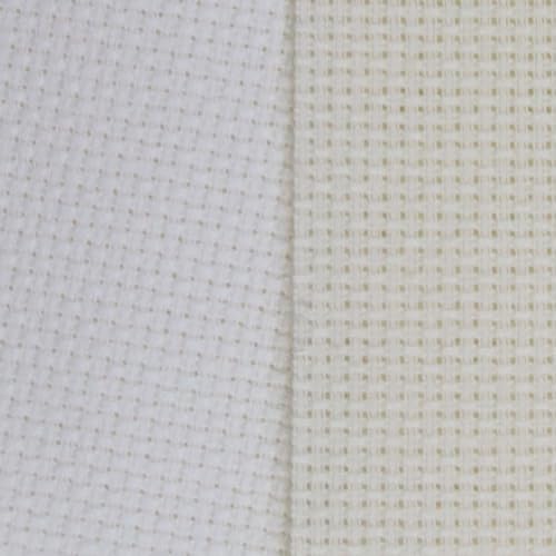 KCS 2 pc of 15" x 18"(38cmx45cm) 14 Count Cross Stitch Cotton Aida Cloth Needlework Fabric Box (Antique White+Cream, 14CT) - color: Antique White+cream, size: 14CT