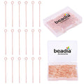 BEADIA Rose Gold Plated Open Eye Pins Non Tarnish 25mm 200pcs for Jewelry Making Findings - color: Open Eye Pins Rose Gold, size: 25x0.7mm
