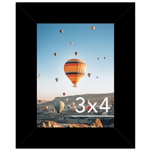 JCJMY 3x4 Picture Frame Black for Tabletop or Wall, 3 x 4 Wall Gallery Poster Photo Frame with Shatter Resistant Plexiglass, Black - color: Black, size: 3x4 inch