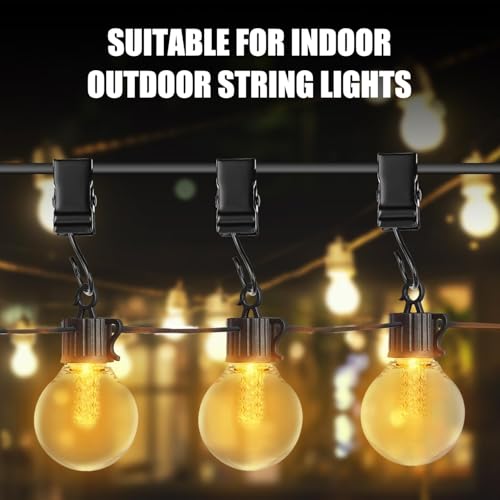 Light Clips Hanging Hooks Clip: 50 Pack Outdoor Hanging Lights Clips - Heavy Duty Metal Camper Awning String Party Light Hook for Canopy Tent Tapestry Clamps - size: 1.34 Inch