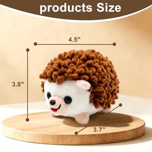 Sizobi Plush Hedgehog Pin Cushion for Sewing - Soft Sewing Needle Holder - color: Brown