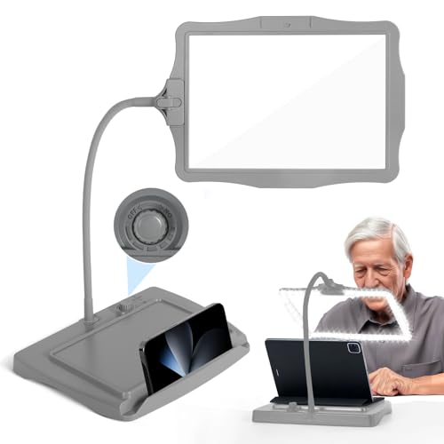 Magnifying Glass with Light and Stand 50 Ultra-Bright LEDs Grey - color: Gray
