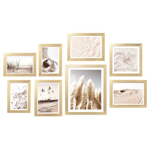 ArtbyHannah Gallery Wall Frame Set, 8 Pack Gold Picture Frames, Small - color: Gold, size: Small