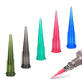 100 Pcs Plastic Tapered Dispenser Needle Tips (14GA-22GA) - Clog-Resistant Blunt Glue Tips with Double Helix Luer Lock for Precision Dispensing High Viscosity Epoxy, Resin, Oil, and Adhesive