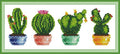 CaptainCrafts Cross Stitch Kits, New Counted Kit Unprinted 14CT Fabric Cross Stitching DIY Art DMC Needlecrafts Embroidery Kit for Adults Beginner (White, Cactus) - color: Cactus, style: White
