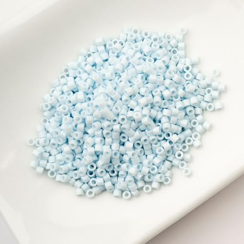 John Bead 25g Cylin Beads Opaque Light Blue Sky 11/0 Glass Cylindrical Seed Beads for Jewelry Bracelets Necklaces Earrings Making Embroidery - color: Light Blue Sky