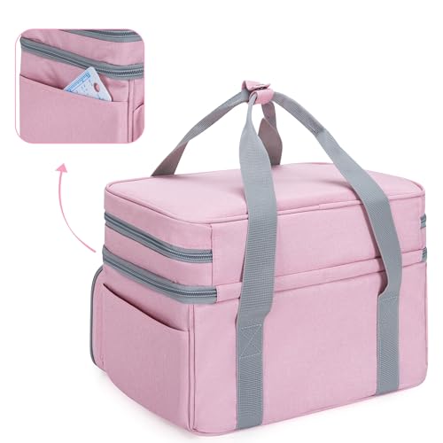 BAFASO Double Layer Sewing Accessories Organizer, Pink - color: Pink