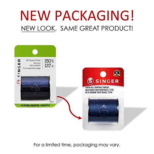 SINGER 60013 All Purpose Polyester Thread - color: Navy, size: 1- Pack
