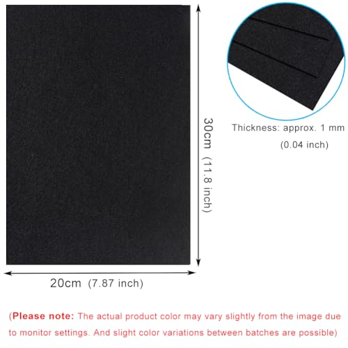 10 Black Felt Fabric Sheets,7.87 x 11.8 inch (20 x 30cm) A4 Stiff Felt Squares 1 mm Thick, Great for DIY Craft, Sewing Projects, Nonwoven Patchwork, Decoration - color: Black