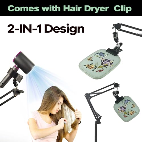Embroidery Hoop Stand,Rotate Hand Embroidery Stand Embroidery Holder Stand Can Move Freely Hand Embroidery Stand Floor Cross Stitch Stand Suitable for Embroidery Hoop (with Hair Dryer Clamp) - color: With Hair Dryer Clamp