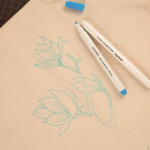 KEARING 4PCS Water Erasable Fabric Marker Set - Blue & White Sewing Pens - size: Water-Erasable Set(Blue+White)