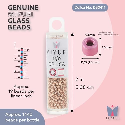 Miyuki Delica Seed Beads - color: DB0411 - Galvanized Gold Dyed