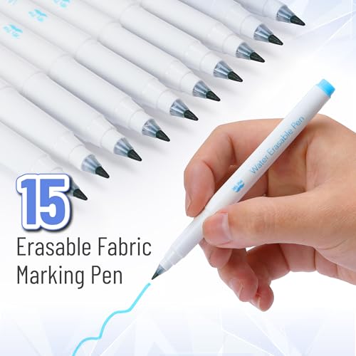 Mr. Pen- Washable Fabric Markers for Sewing, 15 Pack, Blue, Erasable - size: 15 Pack