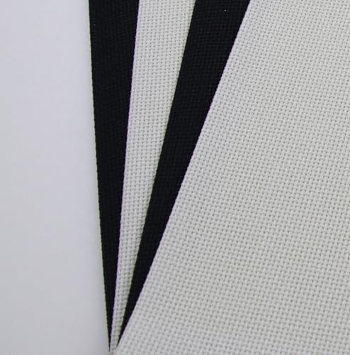 KCS 4/6 pc of 12" x 18"(30cmx45cm) 18CT Counted Cotton Aida Cloth Cross Stitch Fabric (4 pc, Antique White+Black) - color: Antique White+black, size: 4 pc