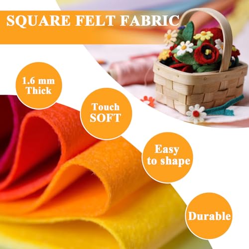 Red Felt Fabric 36" X 18" 1.6mm Thick Soft Half Square Felt Sheet - color: Red, size: 36'' x 18''
