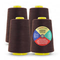 Mandala Crafts 40S/2 Dark Brown Polyester 4 Pack of Serger Threads Cones - color: Dark Brown, size: Pack of 4 40S/2 24000 YDs