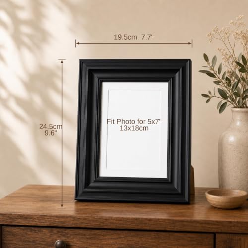 5x7 Black Picture Frames Vintage Classic Pine Wood Photo Frame