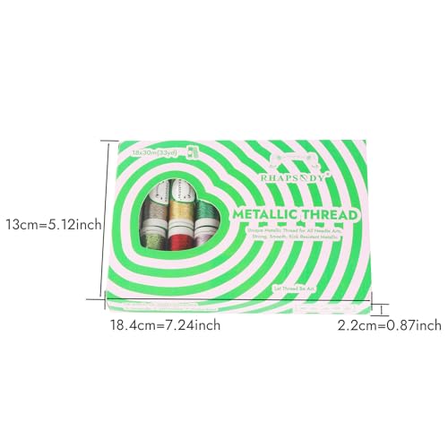 Rhapsody 18 Colors 3 Strands Pearl Metallic Thread Kit for All Needlework, Shuttle Tatting, Crochet, Sewing, Hand Embroidery, Cross Stitch, Quilting, and Other DIY Projects
