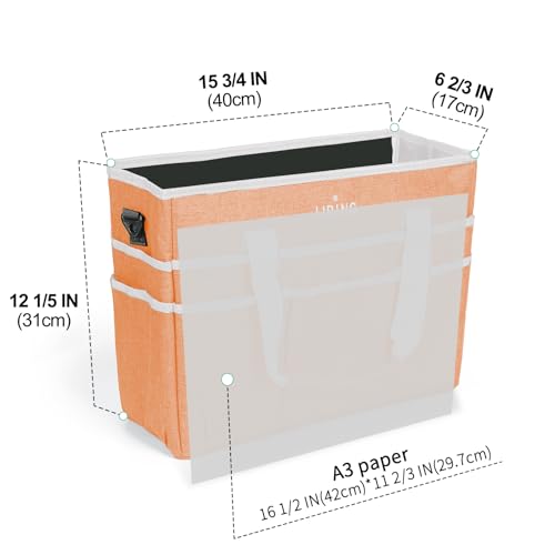 JJRING Craft Organizer Tote Bag Large Art Storage Caddy Orange - color: Orange, size: Large
