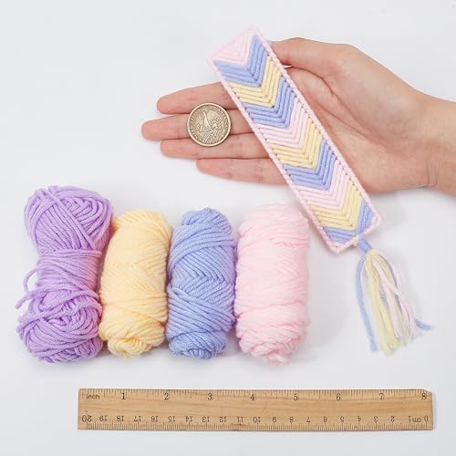 FREEBLOSS 8 Set DIY Plastic Canvas Bookmarks Cross Stitch Sheets for Crafts Bookmark Making Kit for Women Friends Gift
