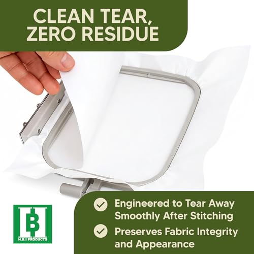 HBI H.B.I. PRODUCTS H.B.I. Peel & Stick Tear Away stabilizer for Embroidery Roll, 10" x 10 Yards, 1.5 oz Embroidery Stabilizer, Embroidery Backing for Machine, Tear Away Embroidery Stabilizer Roll. - size: 10" x 10 Yds