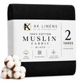 AK TRADING CO. Muslin Fabric/Textile - Draping Fabric - Black 2 Yards Medium Weight - 100% Cotton (60in. Wide) - color: Black, size: 2 Yards